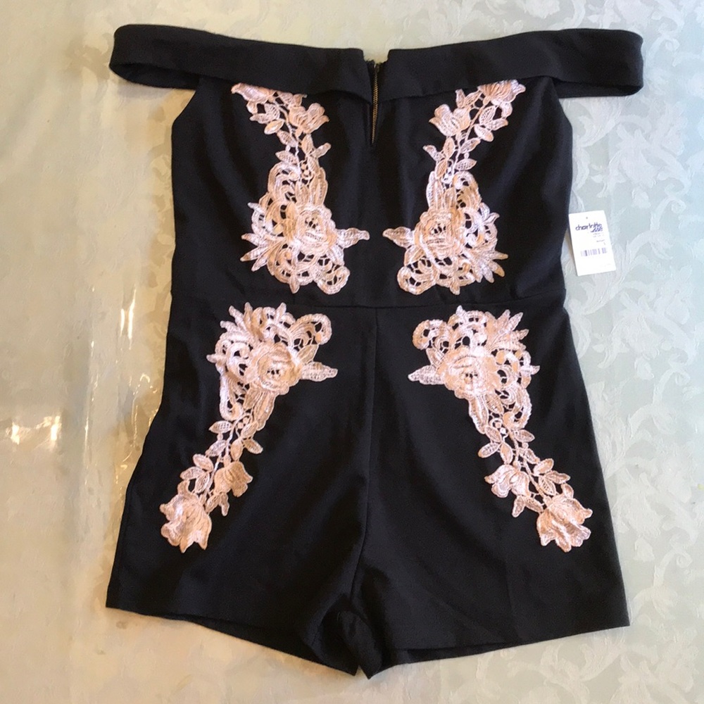 Charlotte Russe Lace Detail Romper